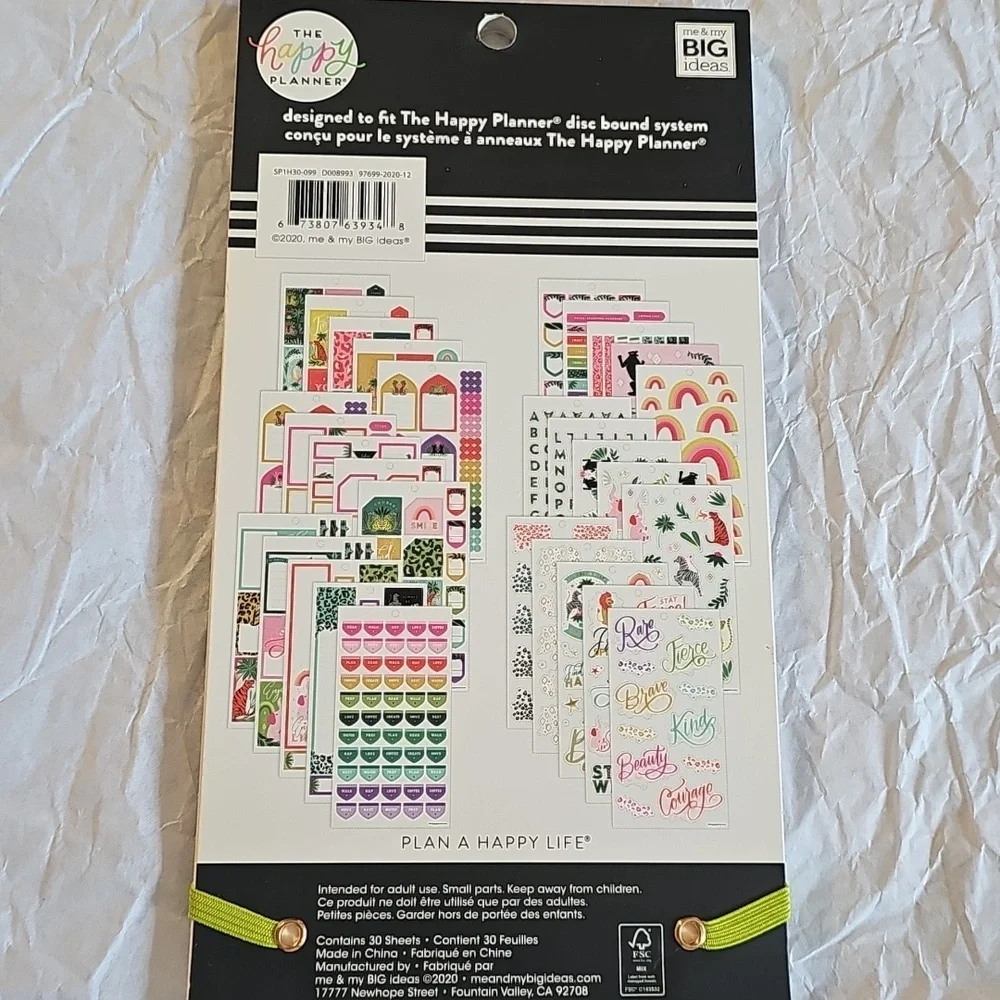 Me & My Big Ideas Jungle Vibes Sticker Set - Green, Pink, Gold, Black